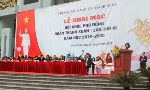 Học sinh trường TH Thanh Xuân Bắc tham dự Lễ Khai mạc Hội khỏe Phù Đổng quận Thanh Xuân lần thứ VI,  năm học 2019-2020